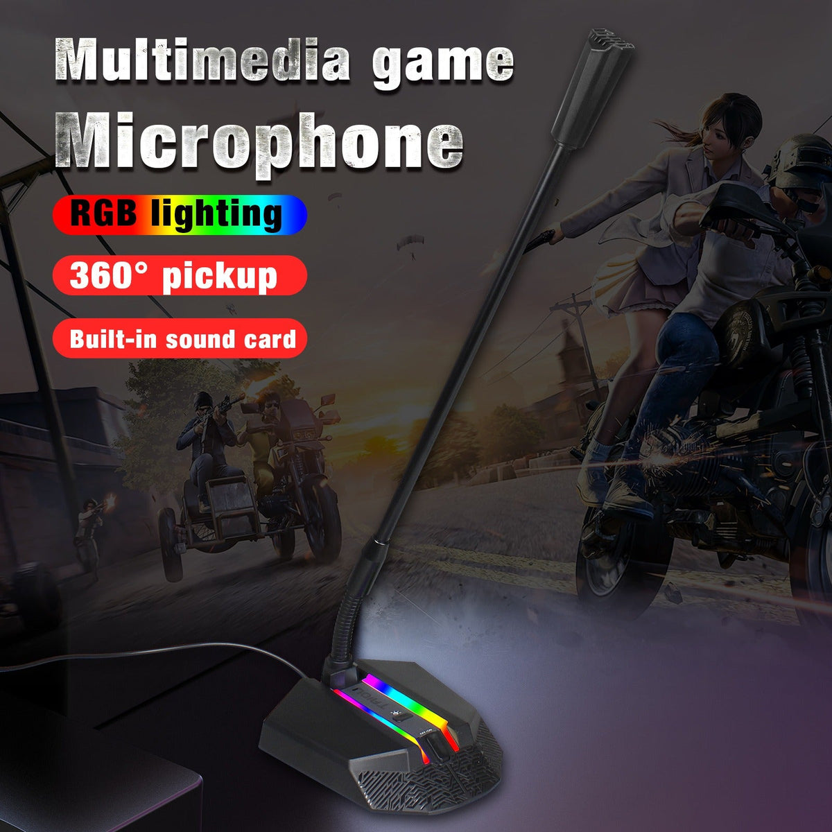 RGB Desktop Microphone — Adaptive Noise Reduction & RGB
