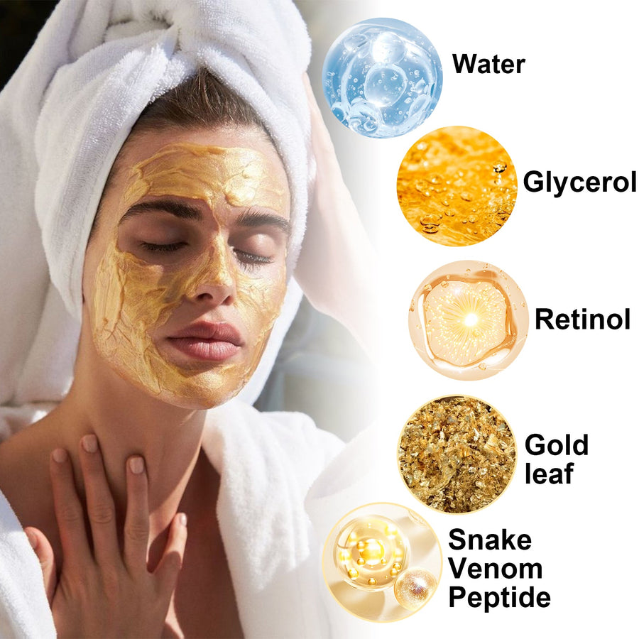 Retinol Gold Mask with Snake Venom Peptides for Fine Lines