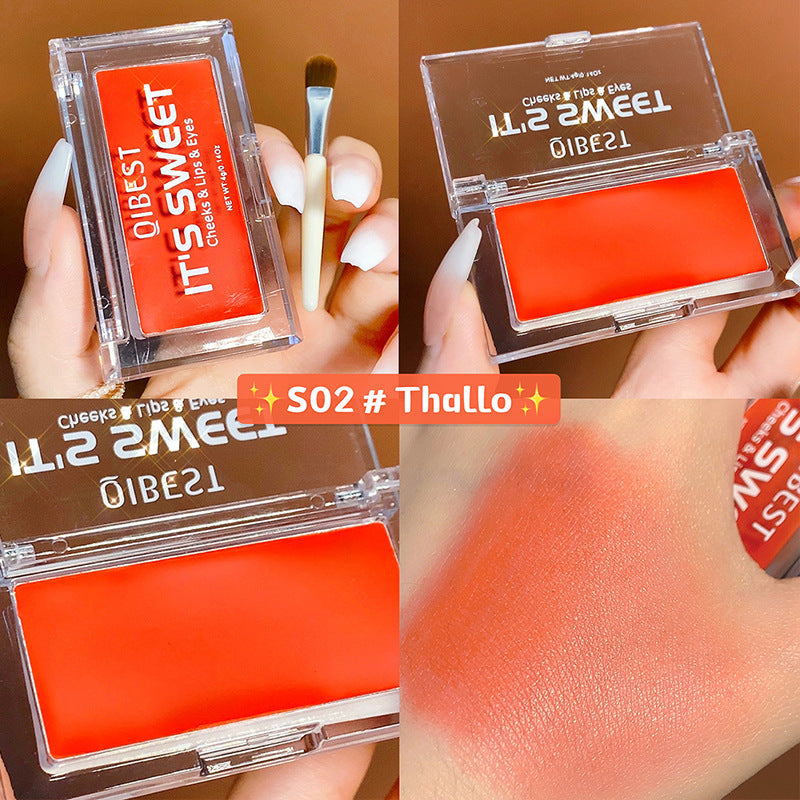 3-In-1 Cream Makeup Compact for Cheeks, Lips & Eyes