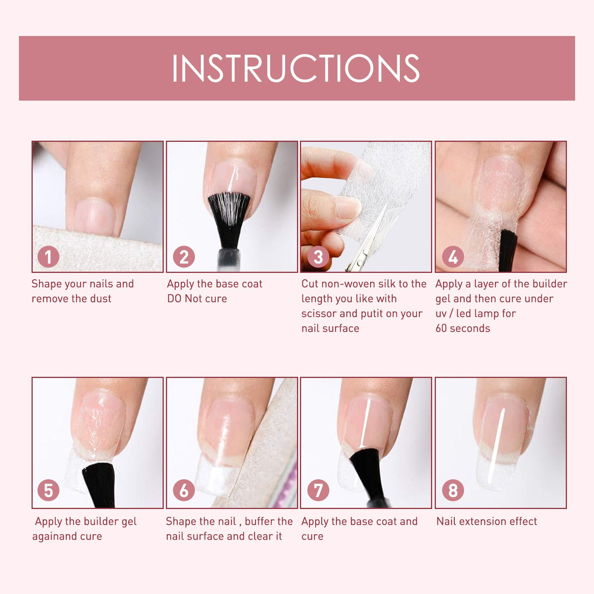 Fiber Extension Gel for Weak Cracked Nails Repair