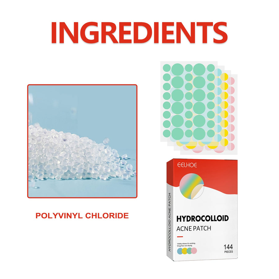 Hydrocolloid Pimple Patches — 144-Piece Set with Visible