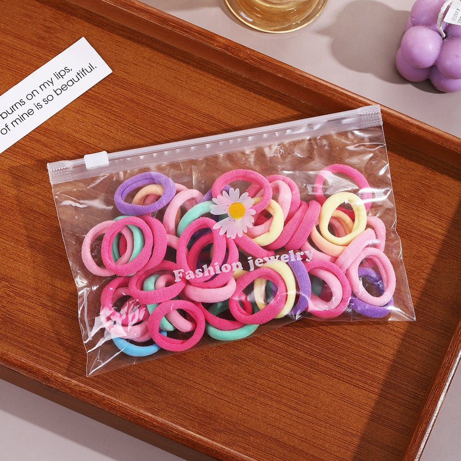 Children's Hair Loops: 50 Colorful 3cm Hair Ties