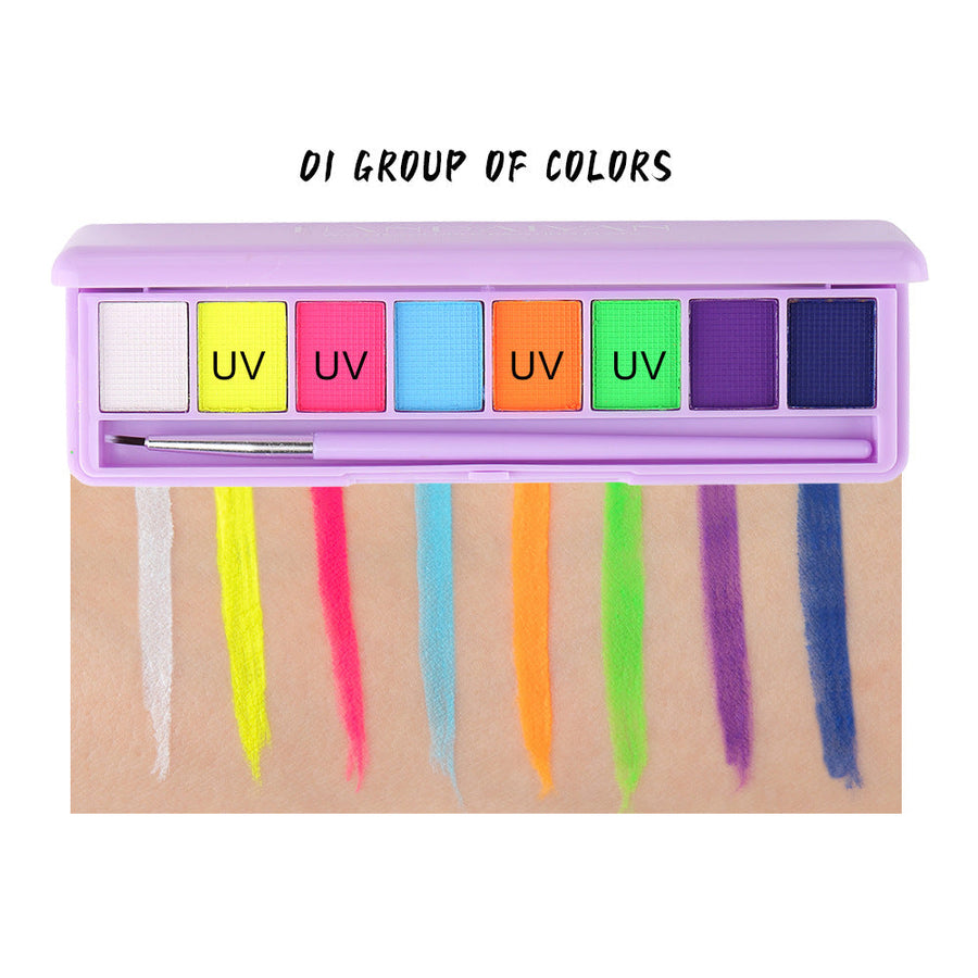 Water-Soluble Face Paint Palette for Vivid Body Art
