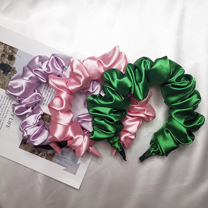 Silk Turban Headband — Voluminous Knot Wrap in Pastel Satin