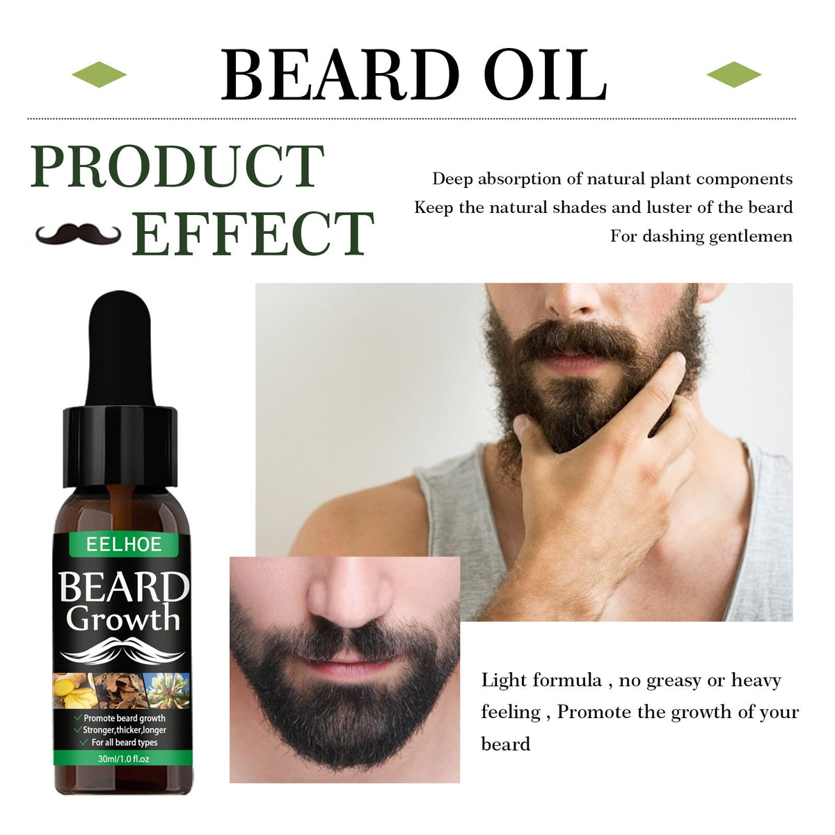 Beard Growth Oil – Fuller, Thicker Facial Hair in Weeks