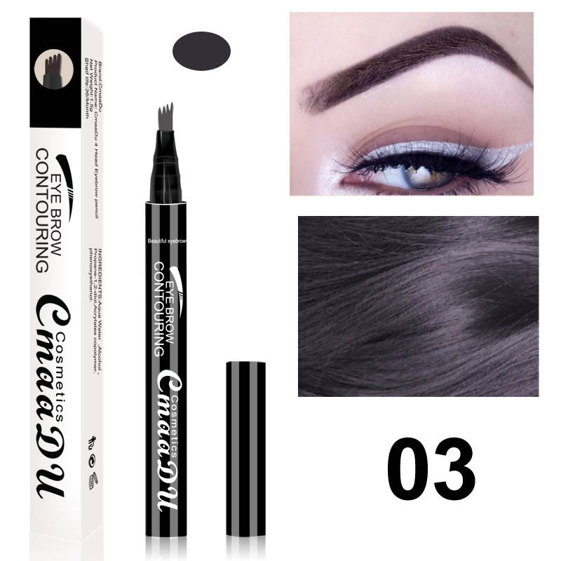 Four-Point Eyebrow Pencil for Natural Hair Strokes