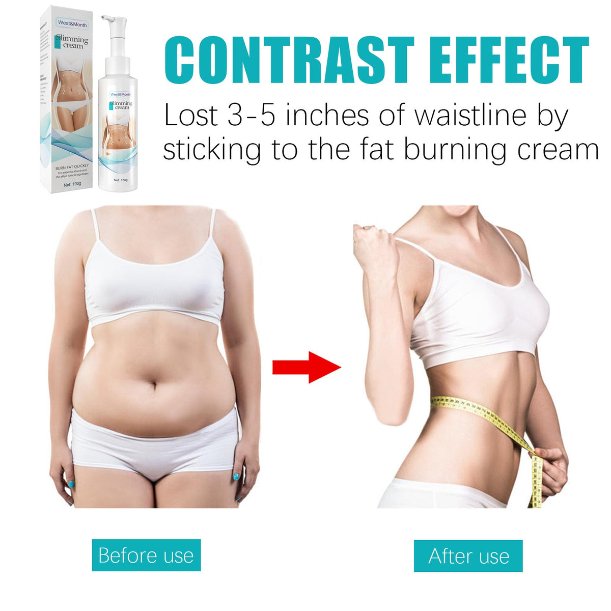 Toning Cream for Belly & Thighs - Firming Massage Gel