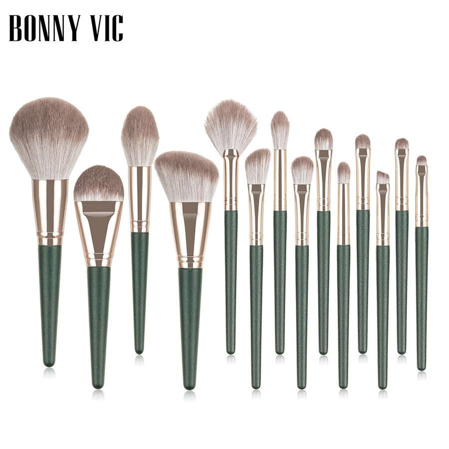 14-Piece Makeup Brush Set for Portable Application