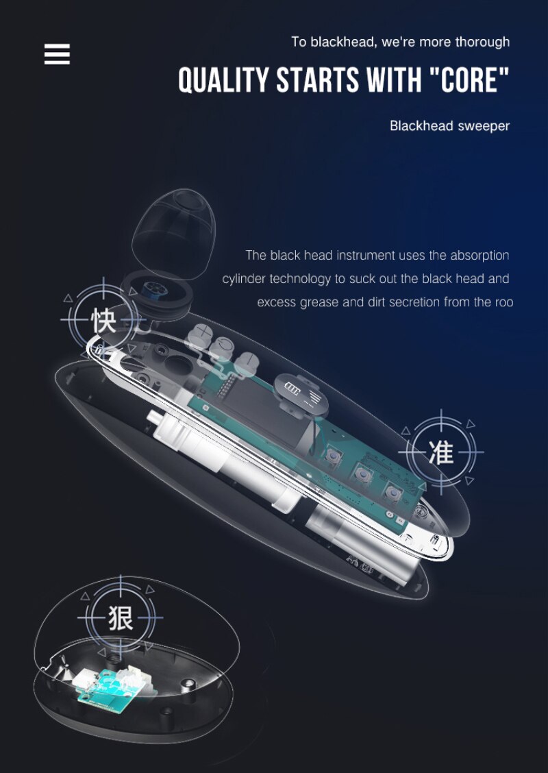 Electric Blackhead Remover with 10x Camera — Visible Pore