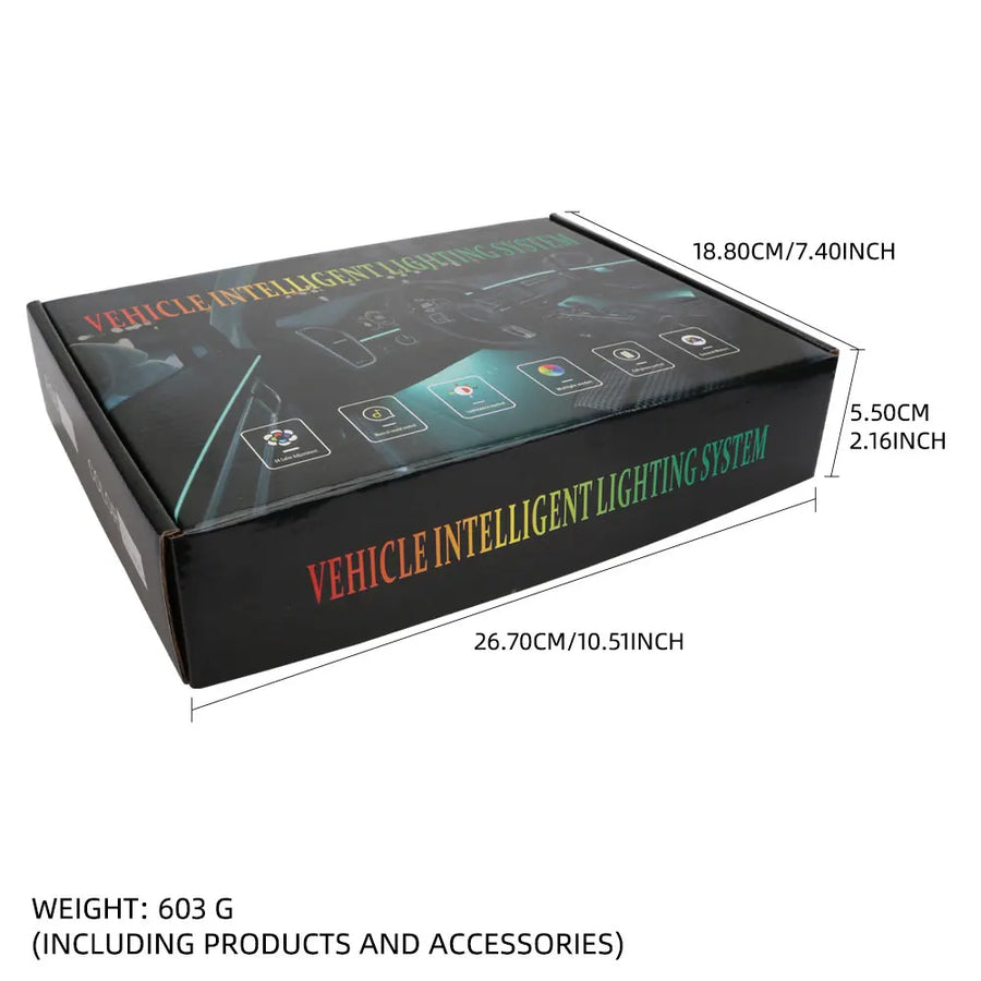 Car LED Strip Lights — Music-Sync Interior RGB, App +