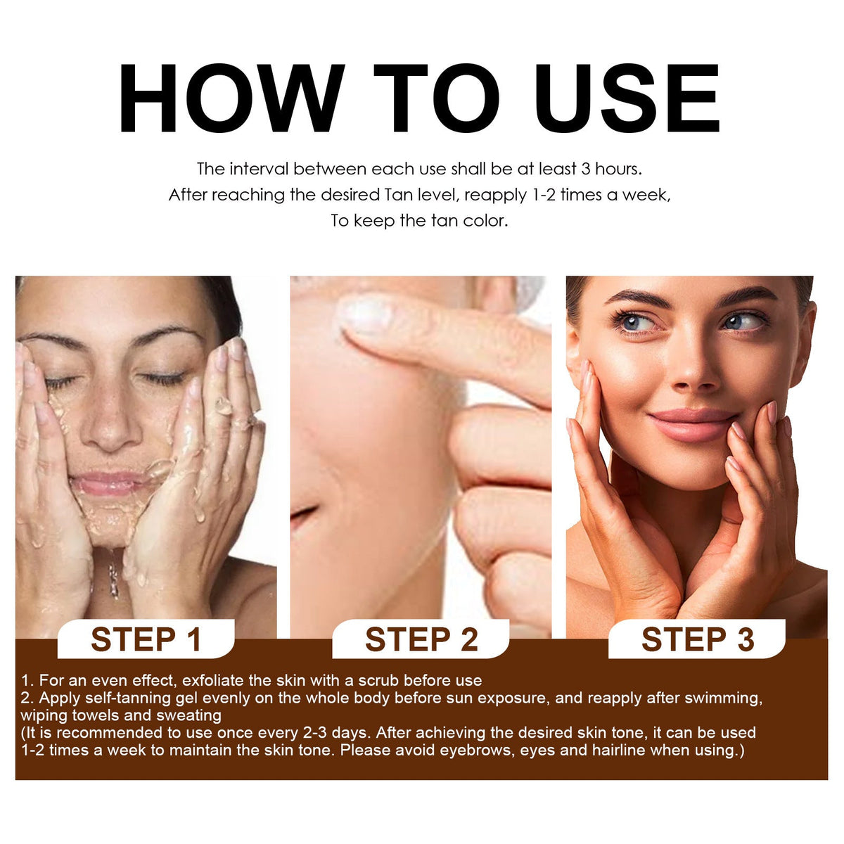 OUHOE Soft Brown Self-Tanning Cream — Dark, Durable Tan
