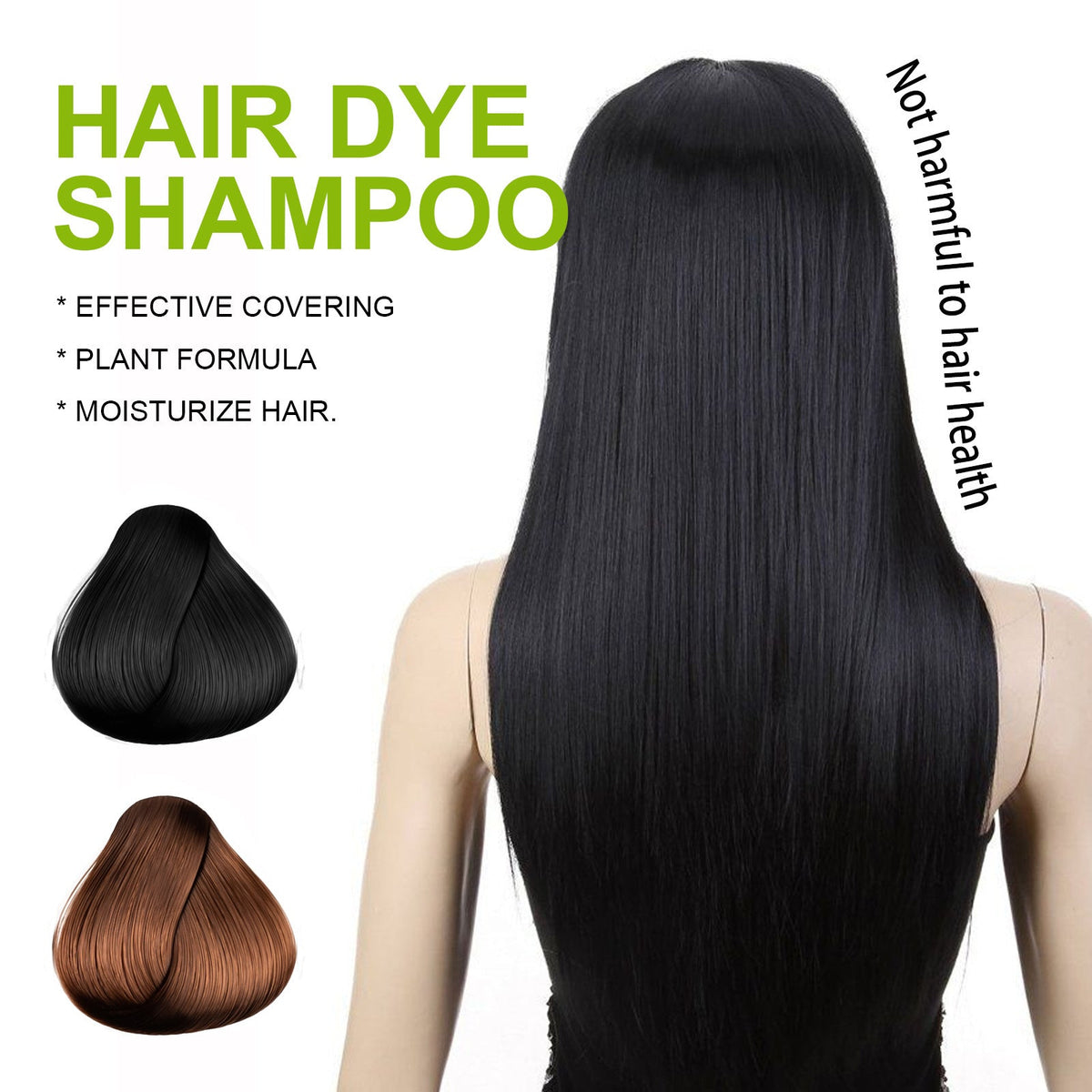 Hair Dye Shampoo for Fast Gray Coverage and Shine