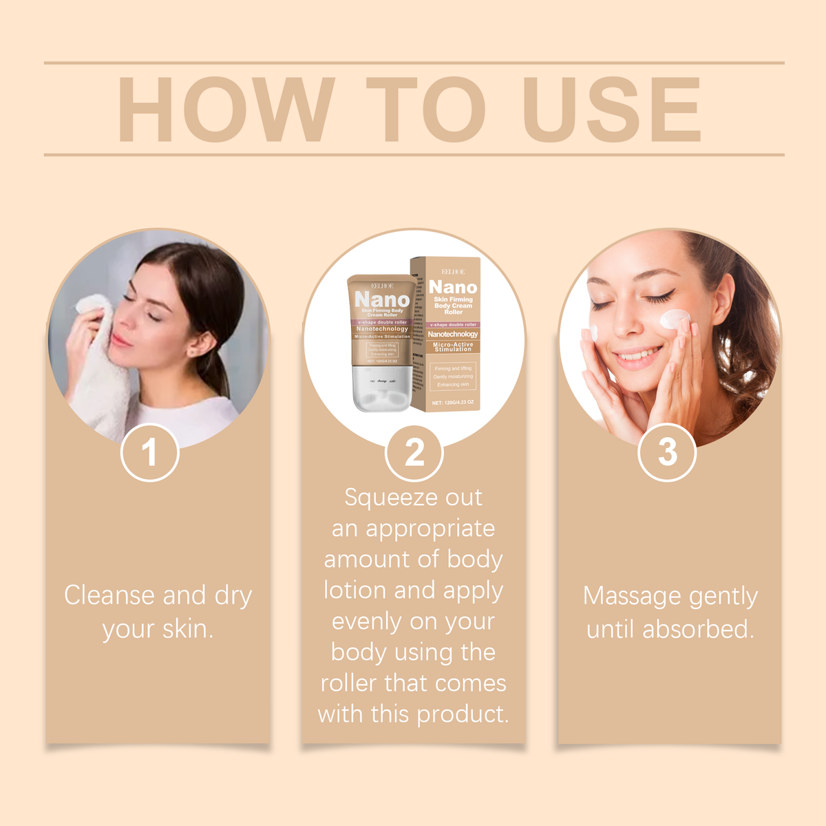 EELHOE Roller Body Cream for Firming & Hydration