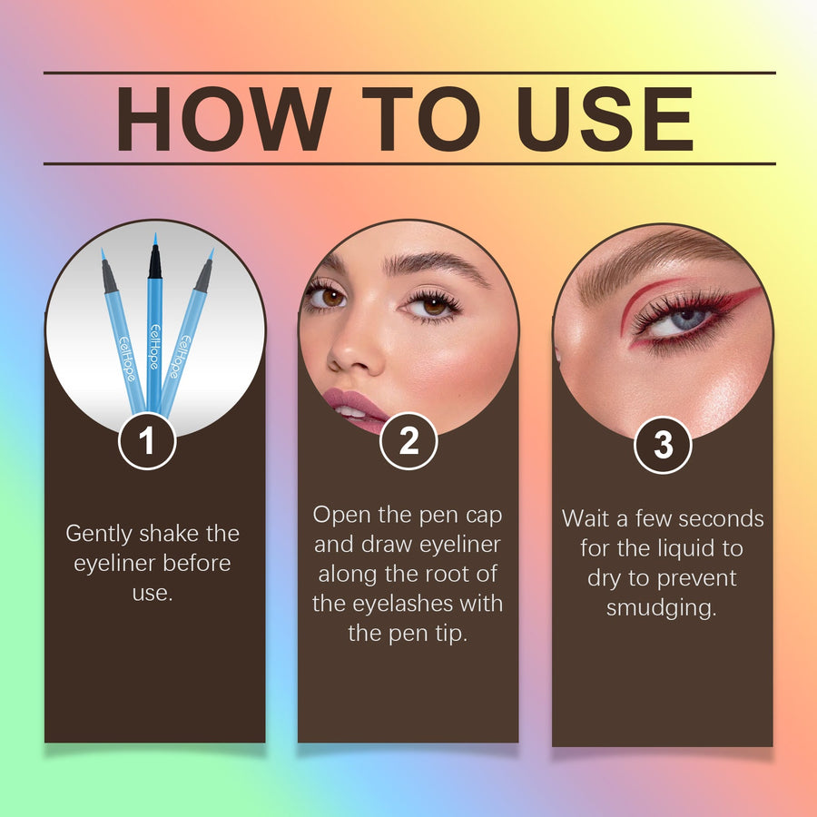 Neon Liquid Eyeliner Orange-Red For UV Party Makeup