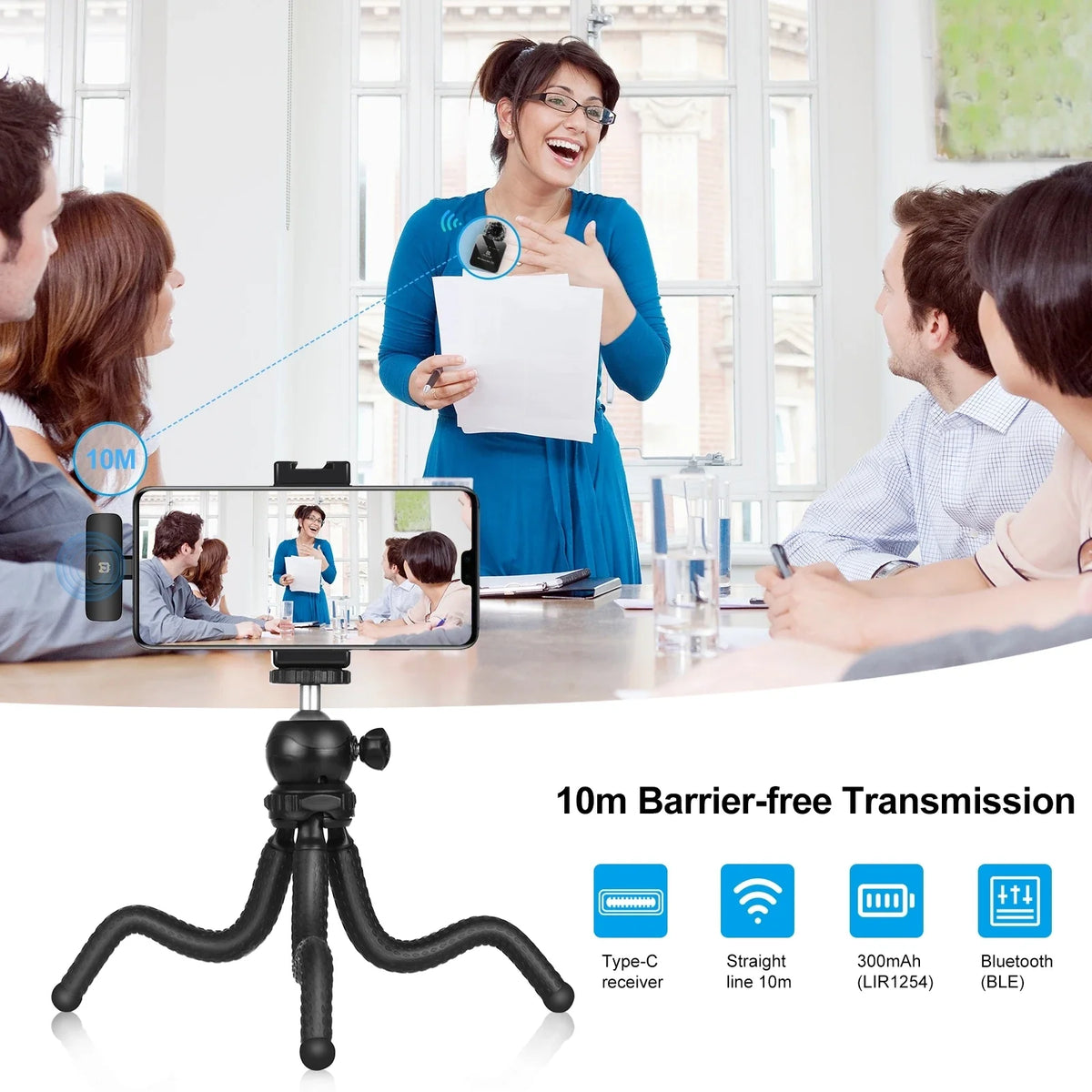 Wireless Lavalier Mic for iPhone & Android — Crystal‑Clear