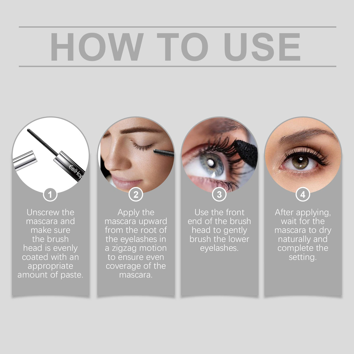 4D Curling Mascara for Waterproof, Lifted Lashes All Day