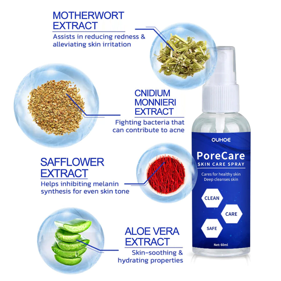 Porecare Skin Care Spray, Cleanser Warts Fade Moles Corns Sm