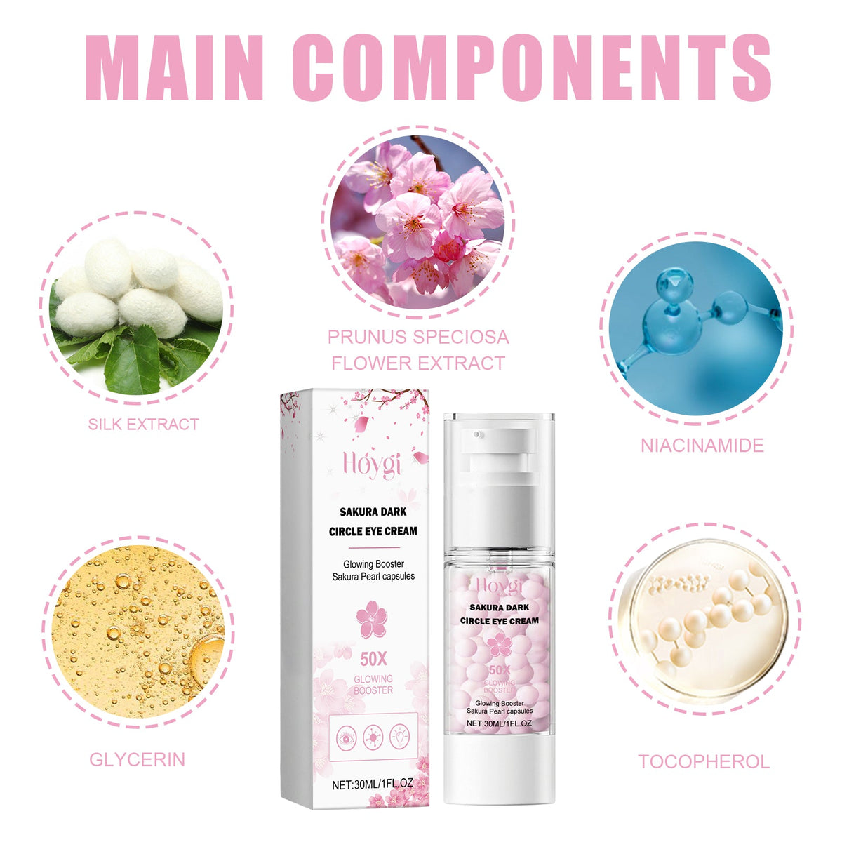 Sakura Pearl Eye Cream for Dark Circles & Puffiness