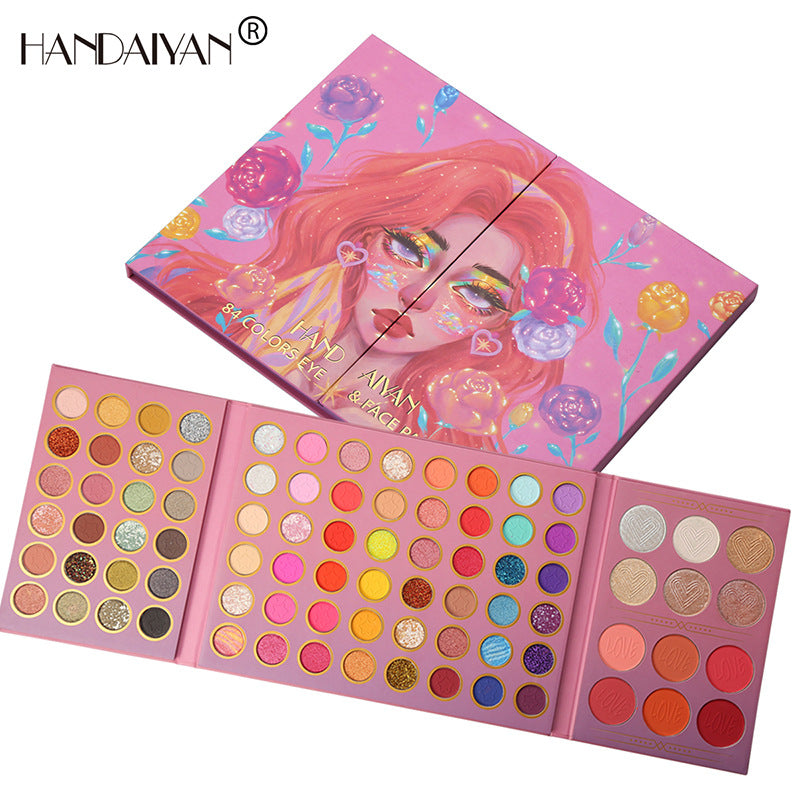 84-Color Makeup Palette for Eye, Blush & Highlight