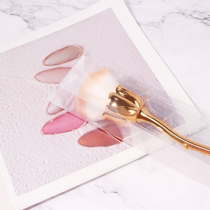 Rose Nail Dust Brush Set — Soft, Fluffy Flower-Shaped Bristles