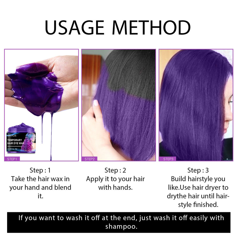 Temporary Hair Color Wax Set for Vivid Party Looks