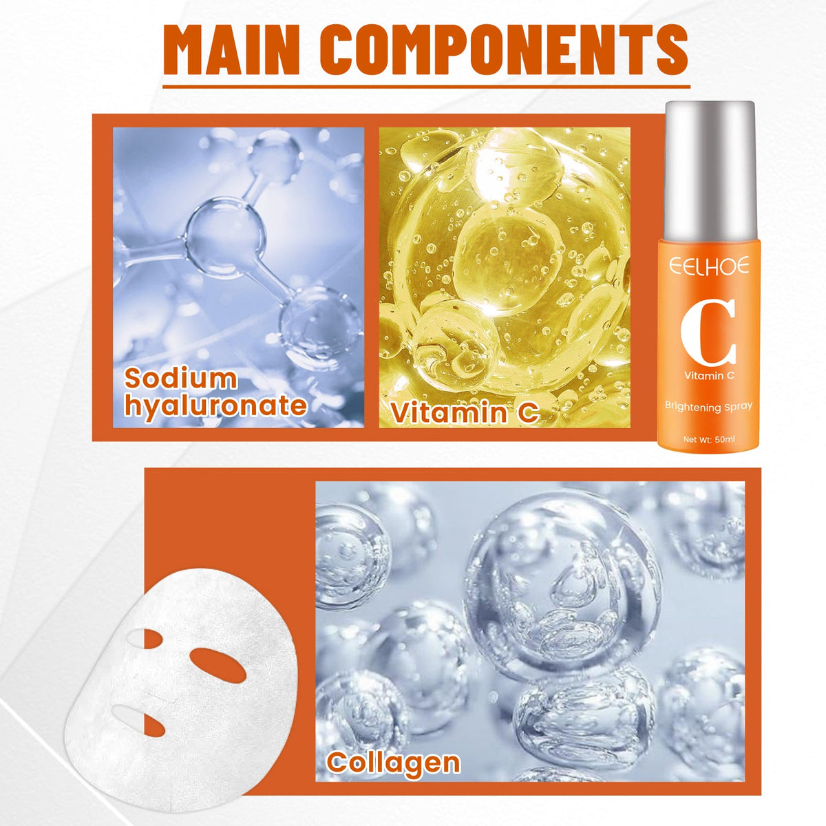 Collagen Sheet Mask & Vitamin C Spray Anti-Aging Set