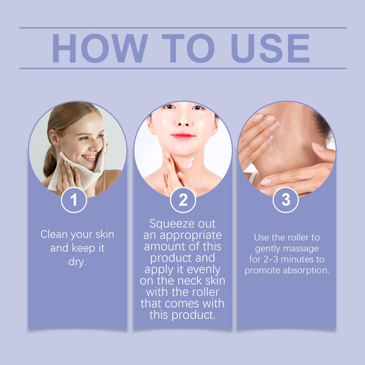 Neck Firming Cream With Roller Massager For Sagging Skin