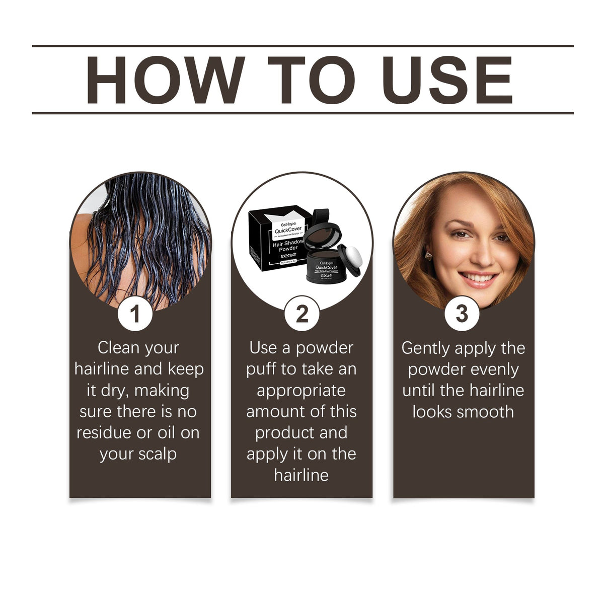 Brown Hairline Powder for Fuller-Looking Hair Coverage