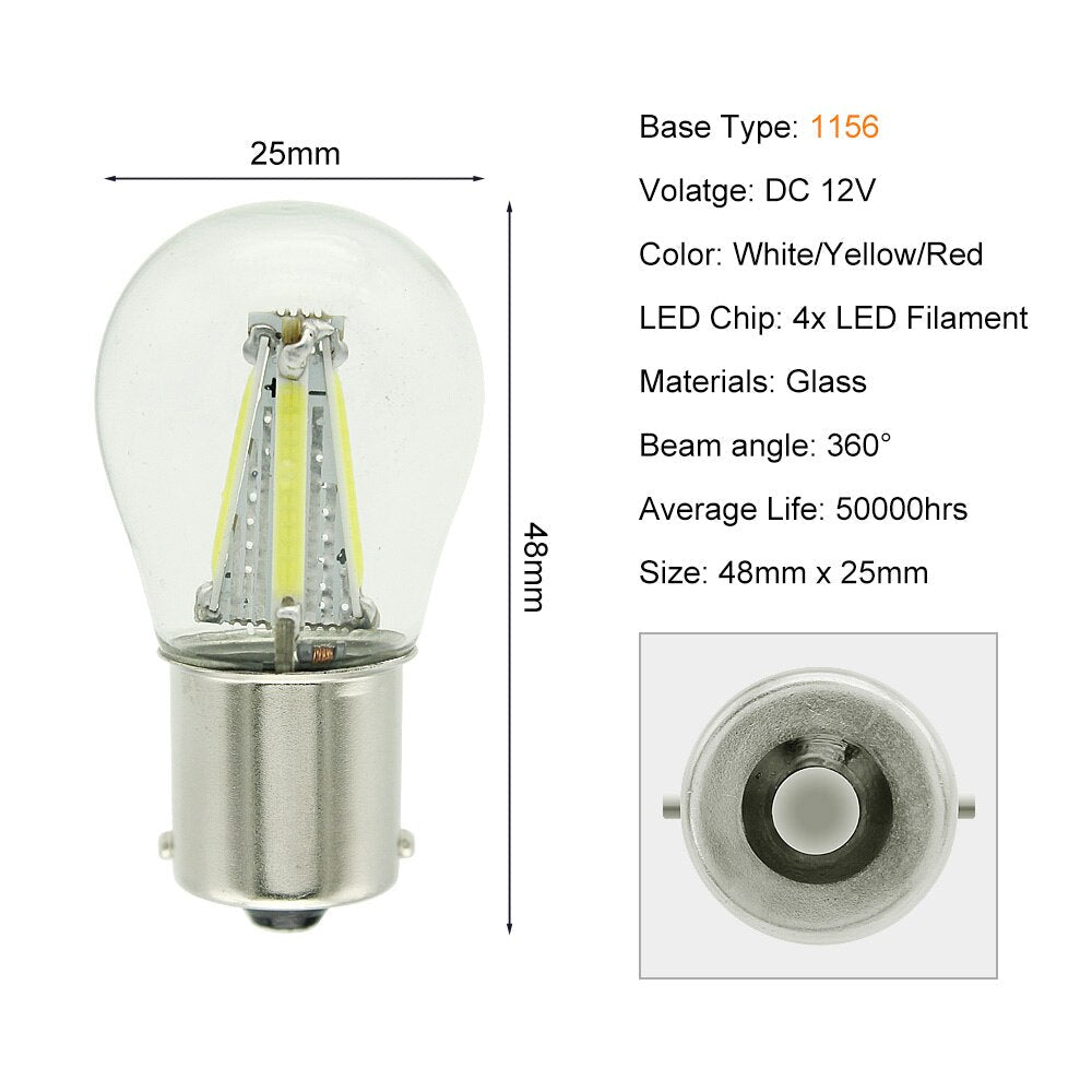 1156 LED Filament Bulb — Classic Style, 10x Brighter