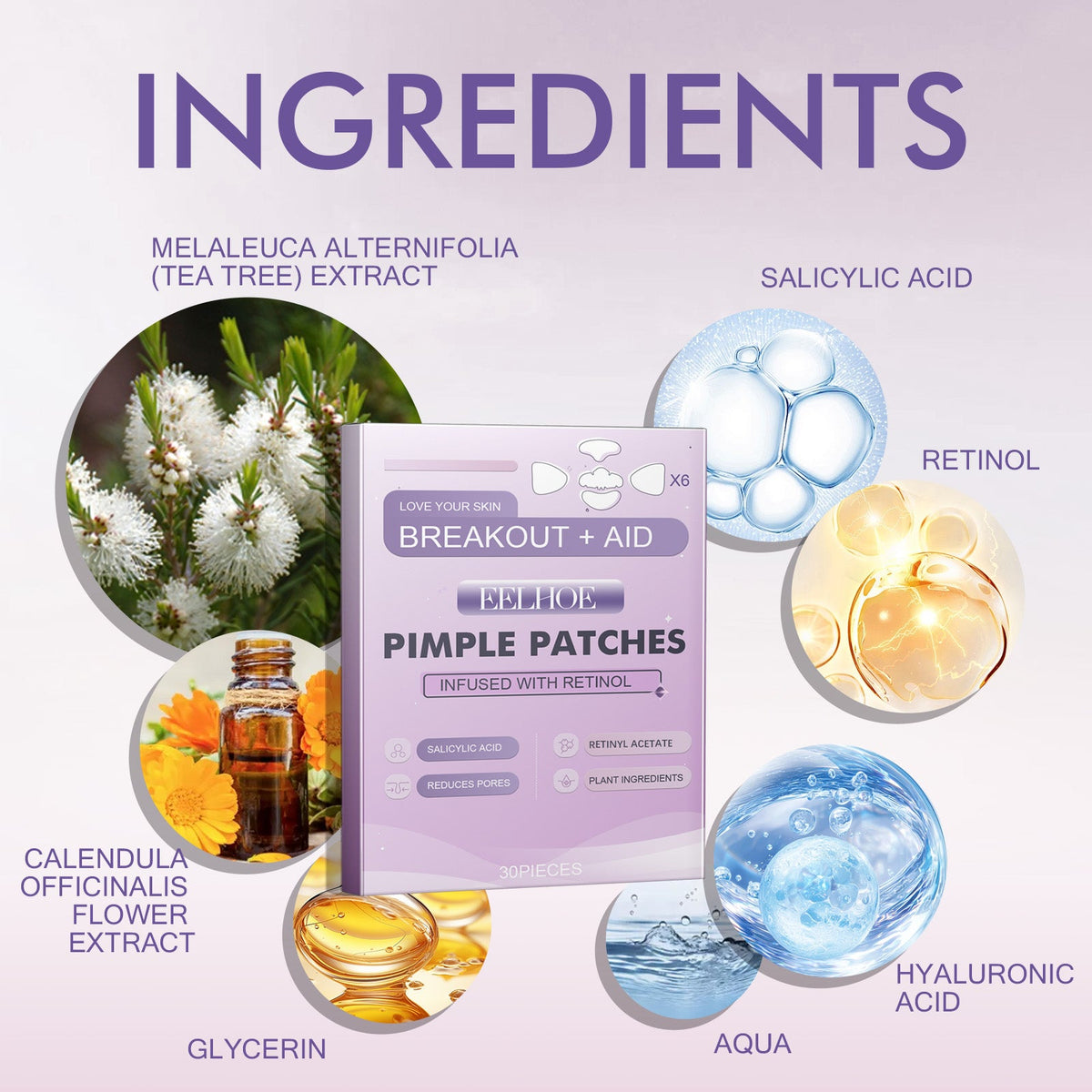 Pimple Patches with Retinol & Salicylic Acid — Clear