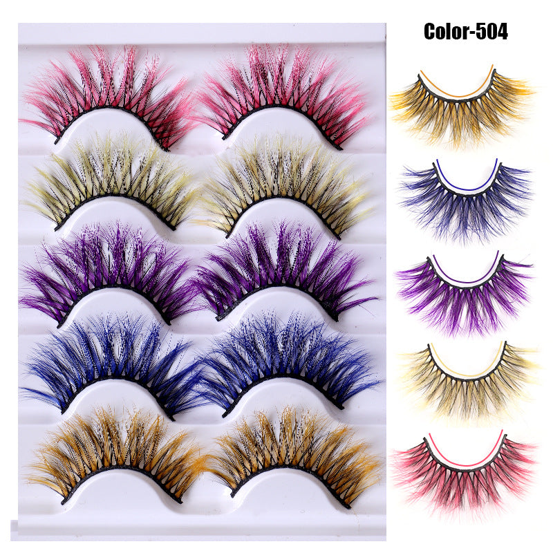 False Eyelashes for Dramatic Colorful 8D Eye Volume
