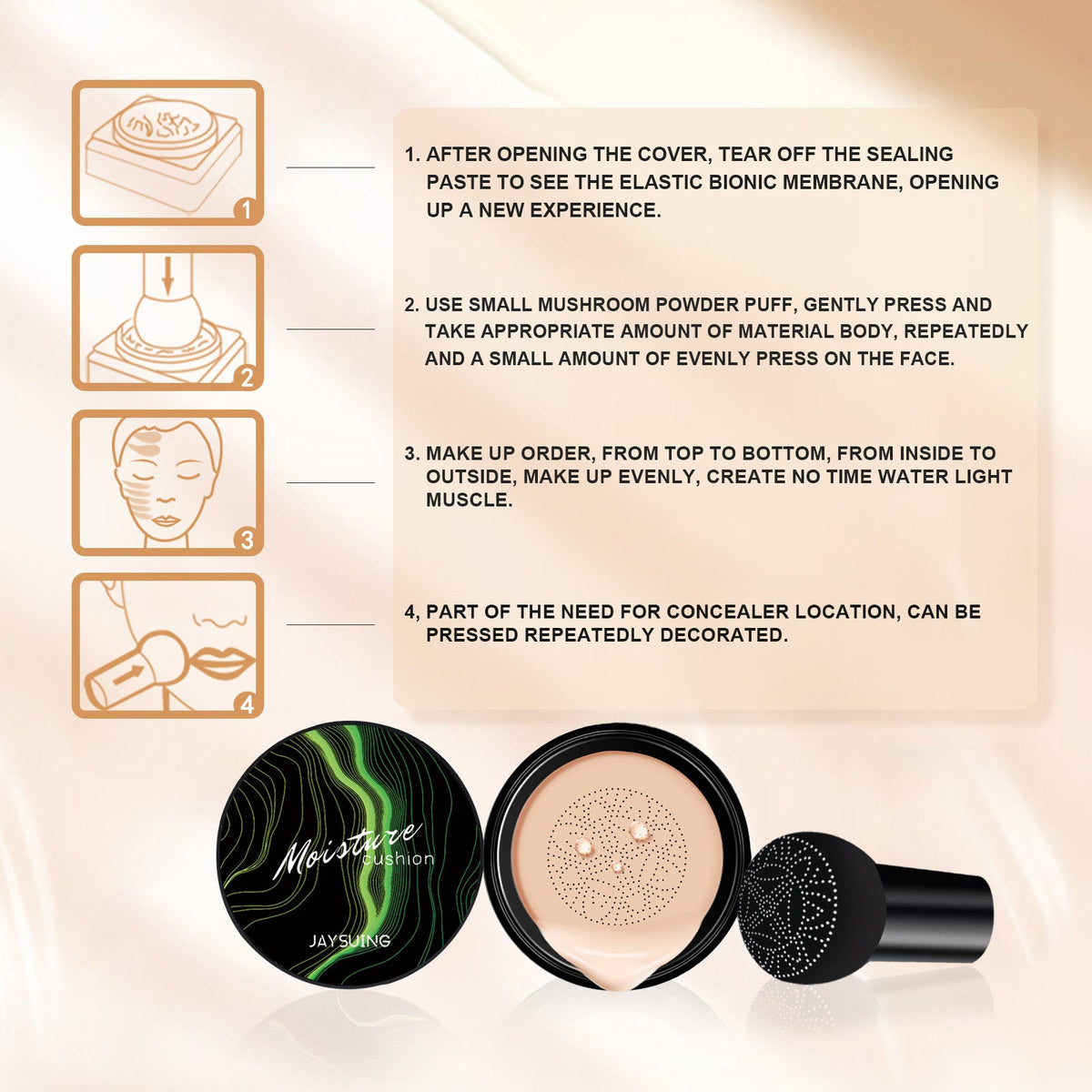 Mushroom Head Cushion Foundation for Pore-Blurring Glow