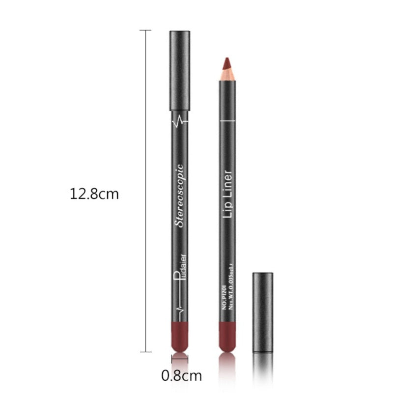 12-Color Matte Lip Liner Set for Defined Fuller-Looking Lips
