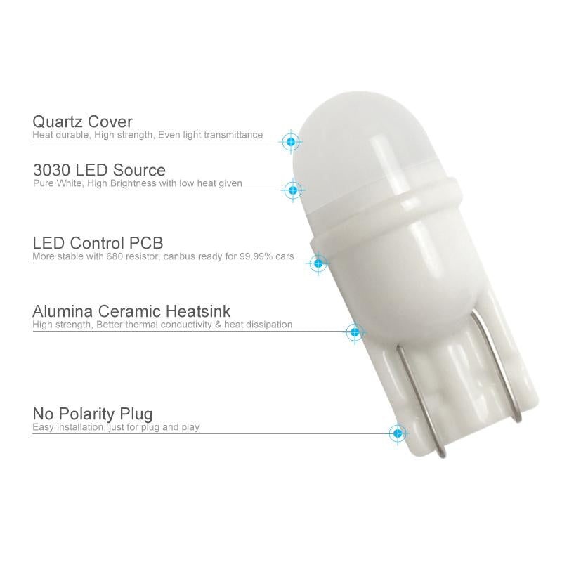 T10 W5W LED Car Interior Light Bulb – Brighter, 6000K White