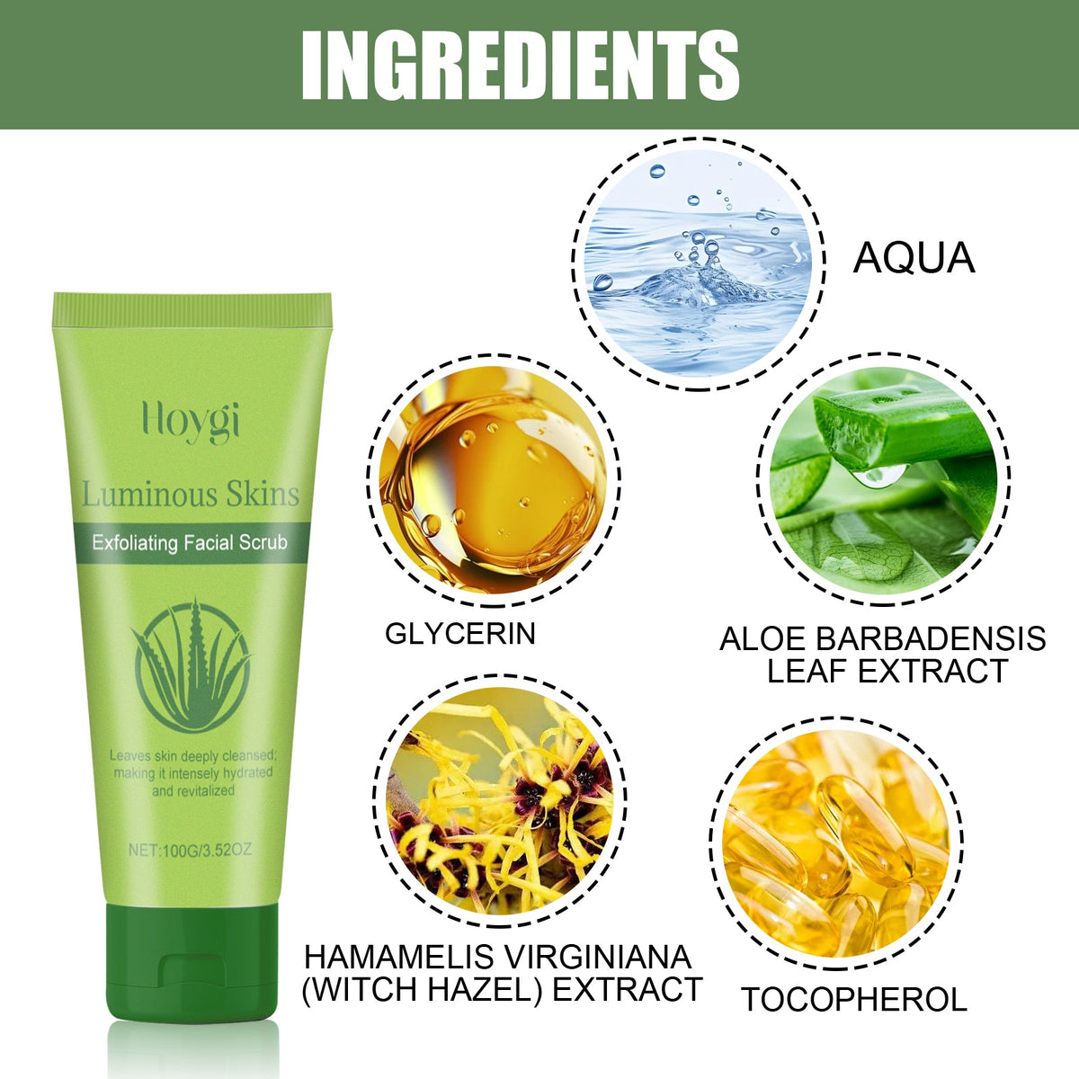 Aloe Vera Exfoliating Facial Scrub for Smoother, Brighter Skin