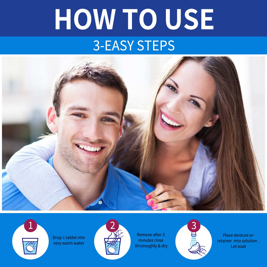 Denture Cleaning Tablets — 3-Min Deep Clean & 99.9%