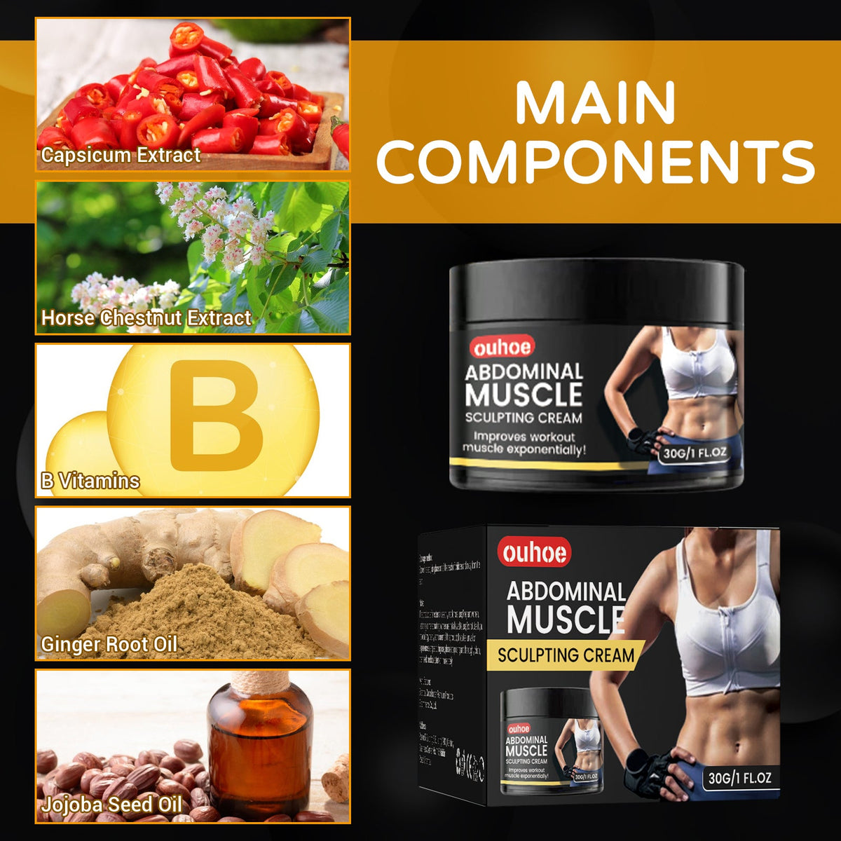 Abs Sculpting Cream for Toned, Firm Core Definition