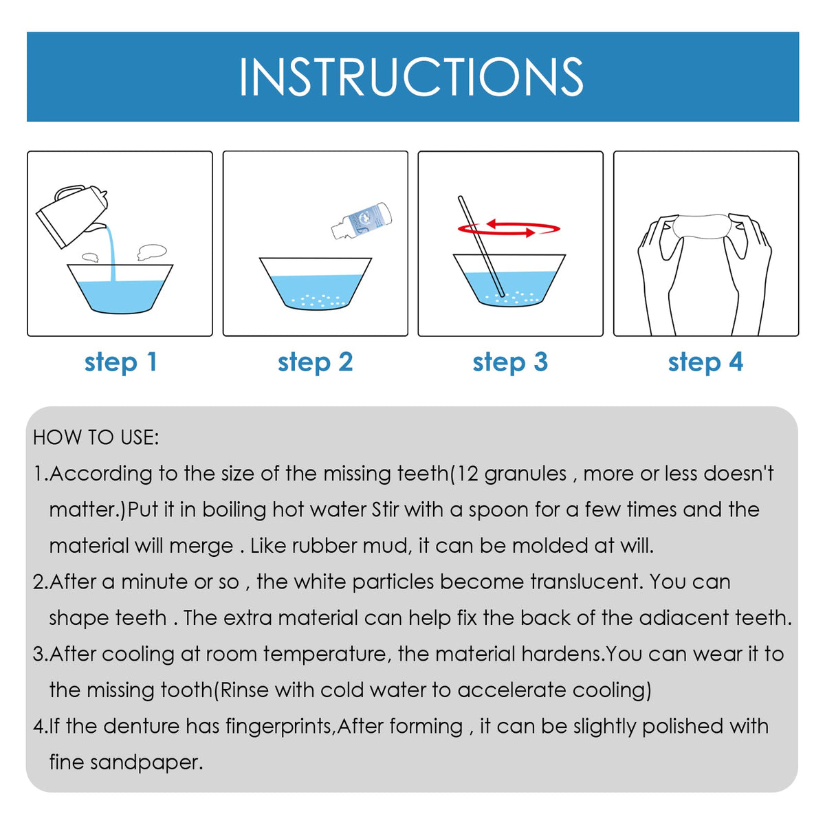 Moldable Dental Filling — Instant Smile Repair for Events