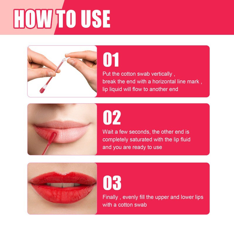 Portable Cotton Swab Lip Gloss for Quick, Glossy Color