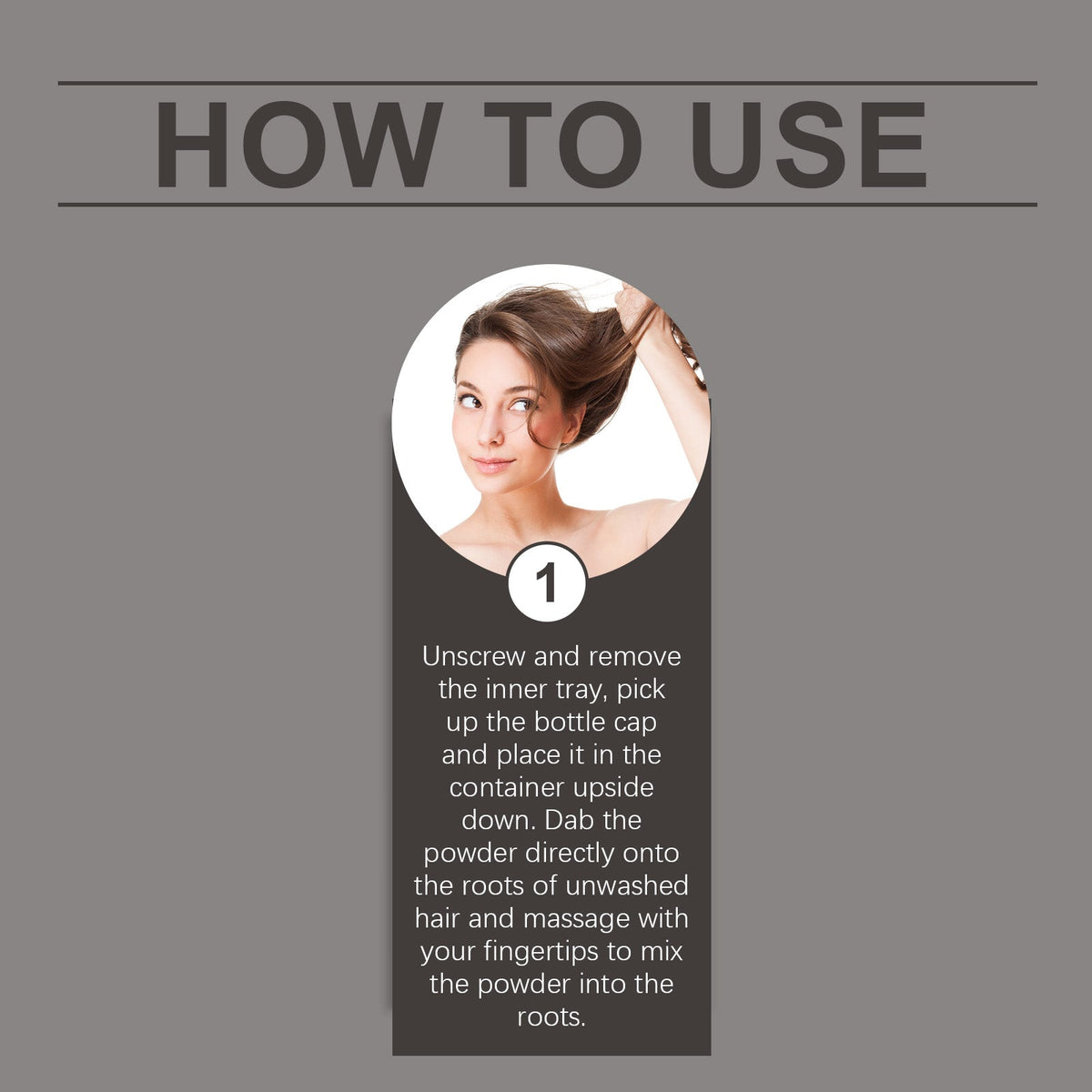 Dry Shampoo Powder for Dark Hair & Gray Root Touch-Up