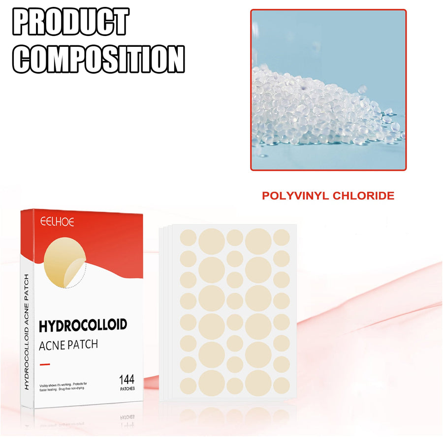 Hydrocolloid Acne Patches – Invisible Pimple Treatment, 144 Count