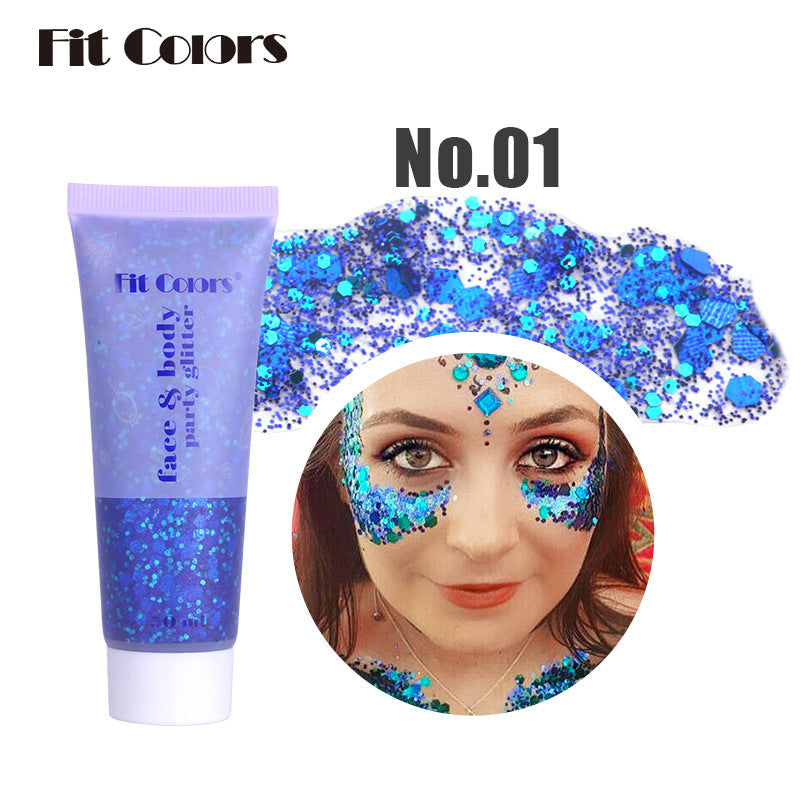 Face & Body Glitter Gel Makeup for Dazzling Sparkle