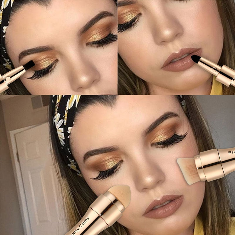 4‑in‑1 Makeup Brush Set — Four Professional Tools in One