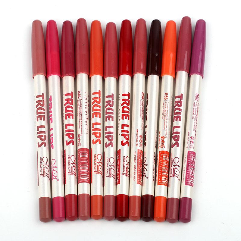 12-Color Waterproof Lip Liner Set for Defined Lips