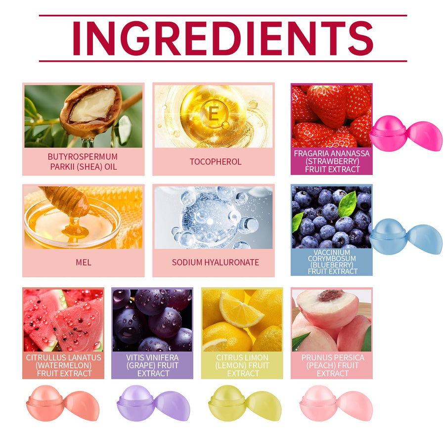 Lip Balm for Dry Lips — Fruity Sphere with Blueberry Extract