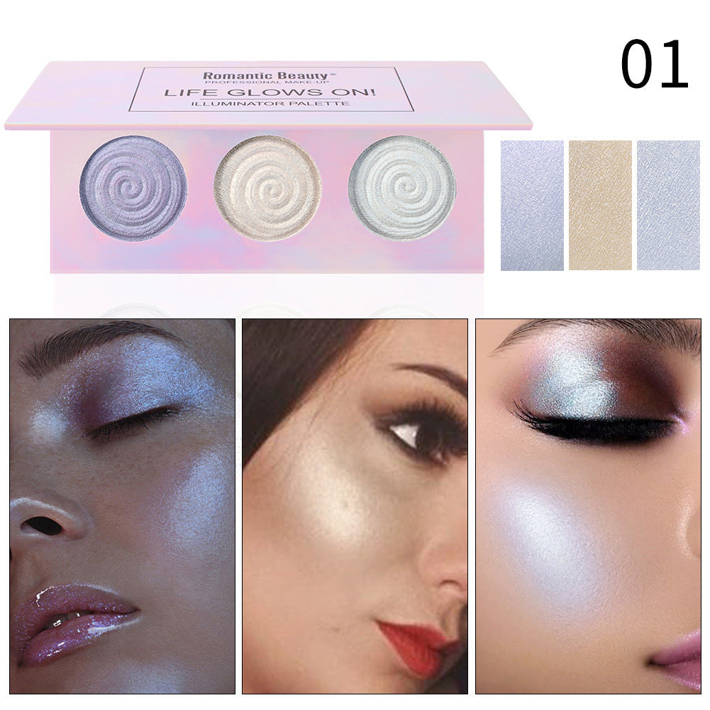 Baked Powder Highlighter Palette for Reflective Glow