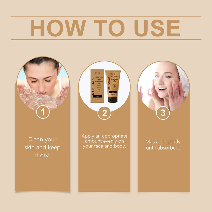 SPF 50 Mineral Sunscreen Cream Non-Greasy Under Makeup