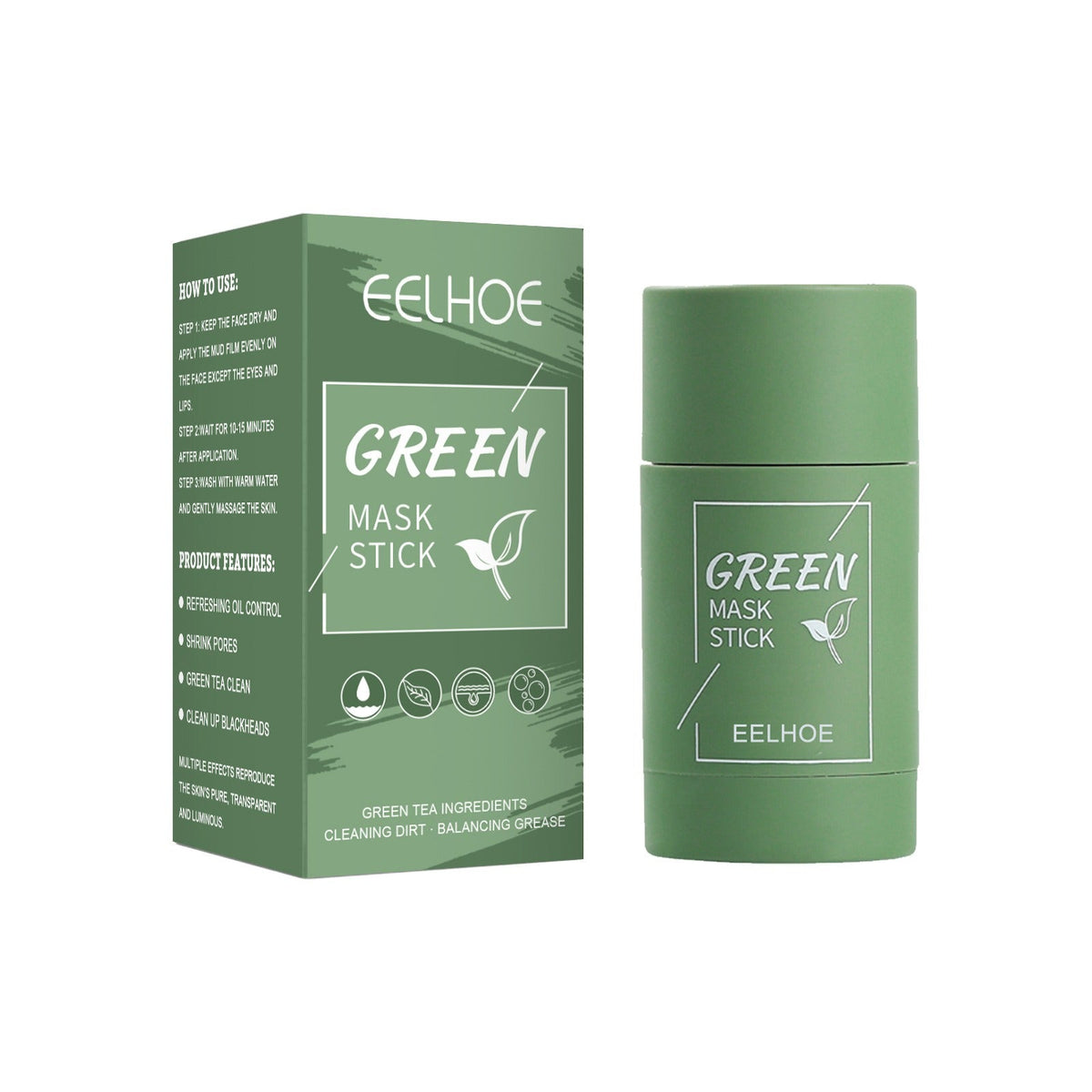Green Tea Clay Mask Stick for Clean, Balanced Pores