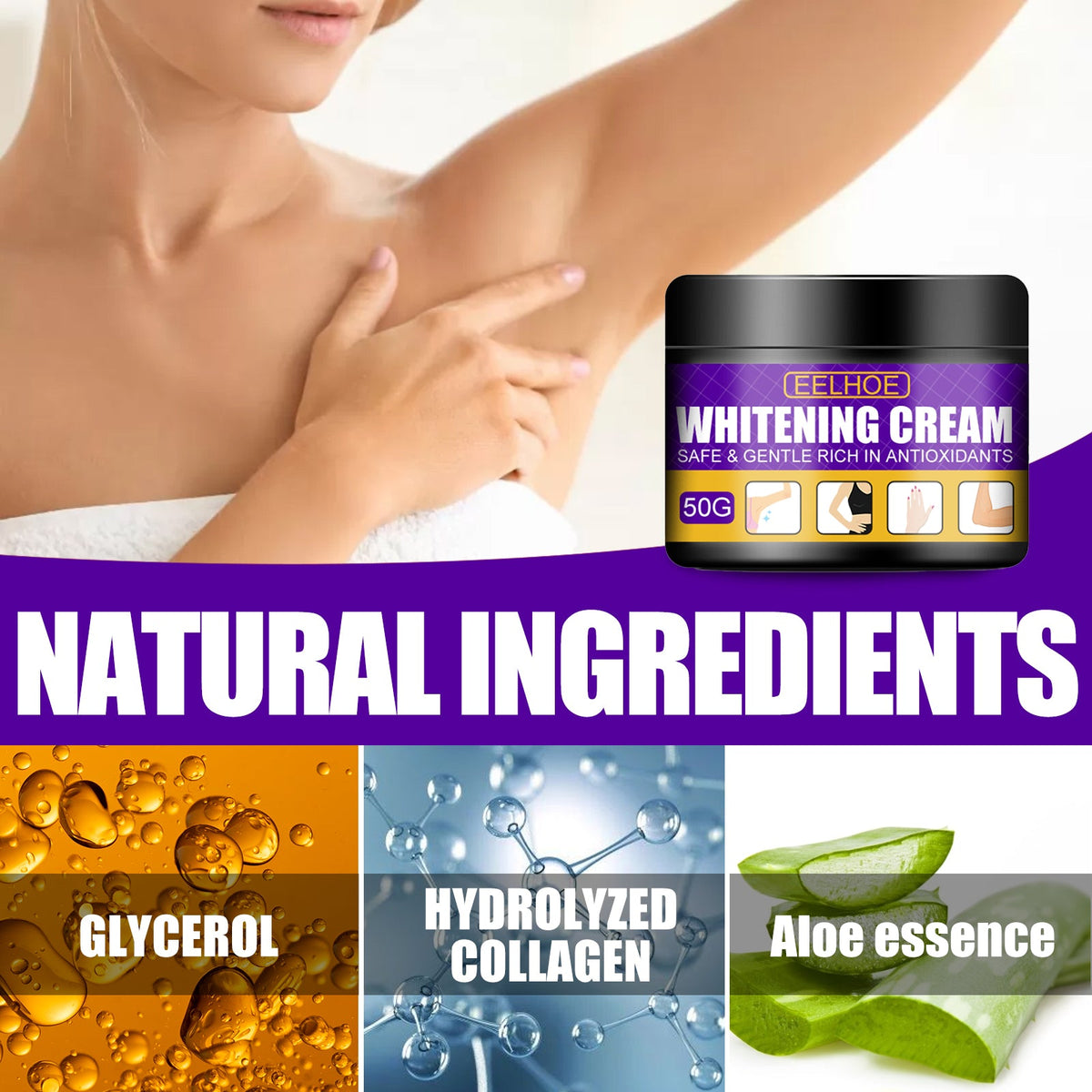 Body Brightening Cream for Dark Elbows, Knees & Underarms