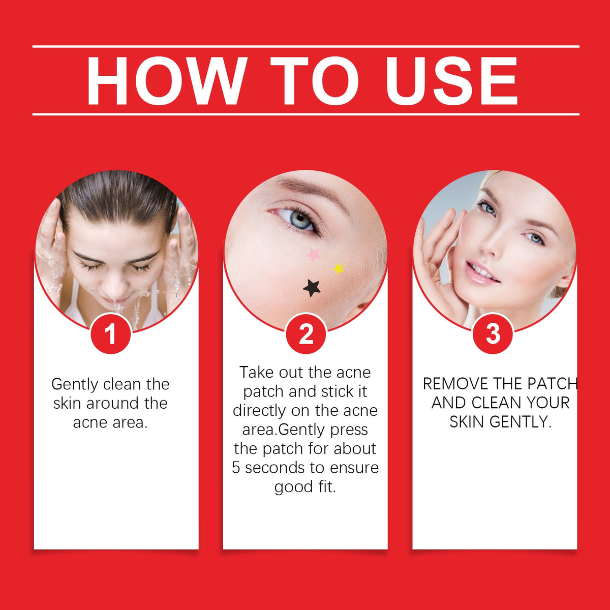 Acne Patches, Star-Shaped Overnight Blemish Coverage